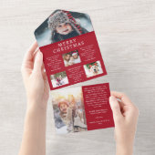 Dreierkarten für das rote Jahr All In One Einladung (Abreißen)