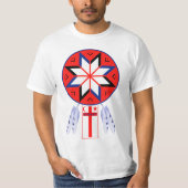 DreierMi'Kmaq Forum-Symbol und Flagge T-Shirt (Vorderseite)
