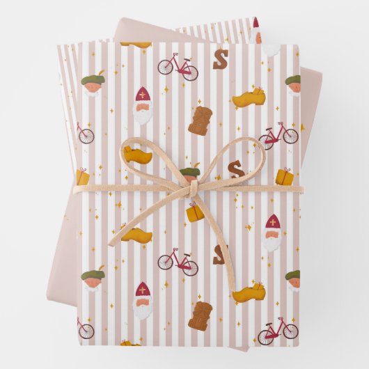 Dreierset flache Geschenkpapierbögen Geschenkpapier Set (Beispiel)