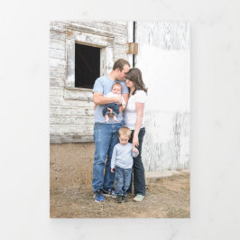 Dreifach 4 Foto Wasserfarbkarte Evergreen Tree Gefaltete Urlaubskarte