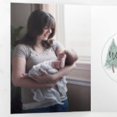 Dreifach 4 Foto Wasserfarbkarte Evergreen Tree Gefaltete Urlaubskarte (Innen Erste Seite)