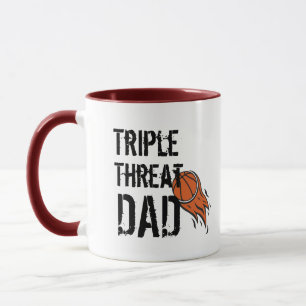 Dreifach-Bedrohung Basketball-Geschenk für Sport L Tasse