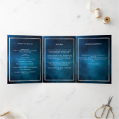 Dreifach-Beerdigungsdenkprogramm des Blue Sky Foto Dreifach Gefaltete Ankündigung (Innenseite)