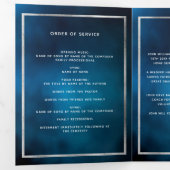 Dreifach-Beerdigungsdenkprogramm des Blue Sky Foto Dreifach Gefaltete Ankündigung (Innen Erste Seite)