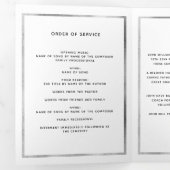 Dreifach-Beerdigungsprogramm für weißes, blumensil Dreifach Gefaltete Ankündigung (Innen Erste Seite)