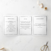 Dreifach-Beerdigungsprogramm mit weißem, rosafarbe Dreifach Gefaltete Ankündigung (Innenseite)