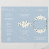 Dreifach bläulicher Hochzeitskalender Flyer (Vorne)