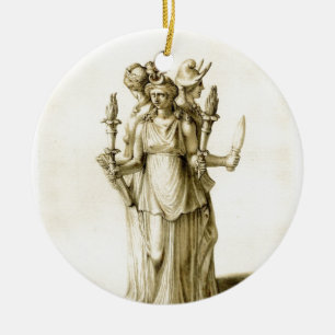 Dreifach-Bodied Hecate Keramikornament