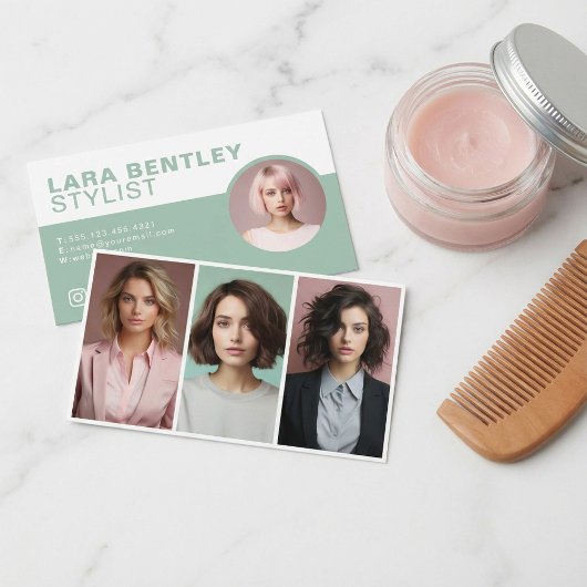 Dreifach Foto Stylist Social Media, Profil Foto Visitenkarte