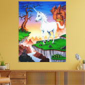 Dreifach gedehnte Leinwand Fantasie Unicorn (Insitu (Wohnzimmer))