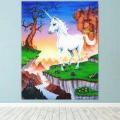 Dreifach gedehnte Leinwand Fantasie Unicorn (Insitu (Holzboden))