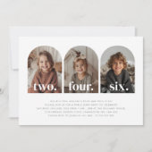 Dreifach Gemeinsames Foto Landschaft Geburtstag Einladung (Vorderseite)