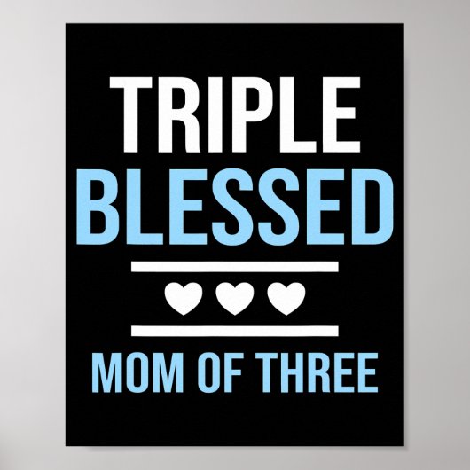 Dreifach gesegnete Mama von drei Jungen Mädchen Ki Poster (Vorne)