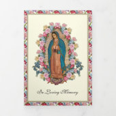 Dreifach Guadalupe-Rose Katholische Beerdigungsden Dreifach Gefaltete Karte (Cover)