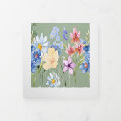 Dreifach Hochzeitseinladung von Sage Green Wildblu Dreifach Gefaltete Einladung (Cover)