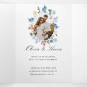 Dreifach Hochzeitseinladung von Sage Green Wildblu Dreifach-gefaltete Programmkarte (Innenseite Mitte)