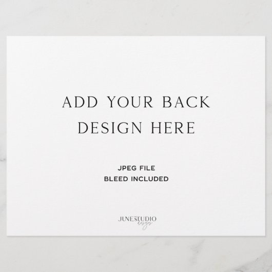 Dreifach-Hochzeitsprogramm 8,5 x 11" Flyer (Hinten)