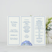 Dreifach-Hochzeitsprogramm für Blassgrün-blaue Hyd (Stehend Vorderseite)