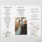 Dreifach-Hochzeitsprogramm für Whimsikäre Wildblum Flyer (Vorne)