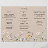 Dreifach-Hochzeitsprogramm für Whimsikäre Wildblum Flyer (Hinten)