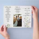 Dreifach-Hochzeitsprogramm für Whimsikäre Wildblum Flyer (Hand)