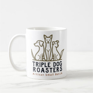Dreifach Hunde Röster Weiße Tasse