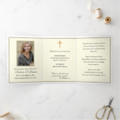 Dreifach katholische Gedenkstätte zur Beerdigung v Dreifach Gefaltete Karte (Innenseite)