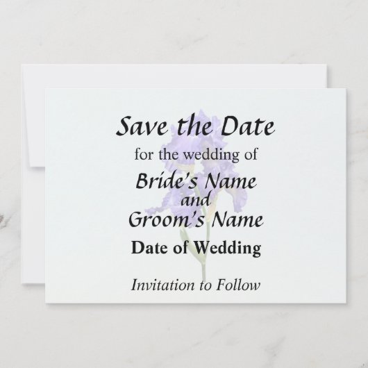 Dreifach Lila Iris Save The Date (Vorderseite)