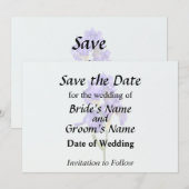 Dreifach Lila Iris Save The Date (Vorne/Hinten)