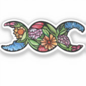 Dreifach-Mond-Symbol-Blüte Aufkleber (Vorderseite)