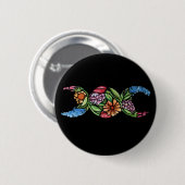 Dreifach-Mond-Symbol-Blüte Button (Vorne & Hinten)