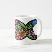Dreifach-Mond-Symbol-Blüte Kaffeetasse (VorderseiteRechts)
