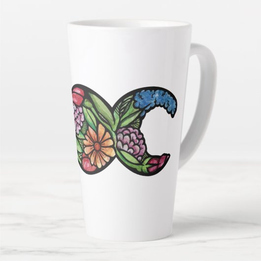 Dreifach-Mond-Symbol-Blüte Milchtasse (Rechte Ecke)
