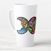 Dreifach-Mond-Symbol-Blüte Milchtasse (Linke Ecke)
