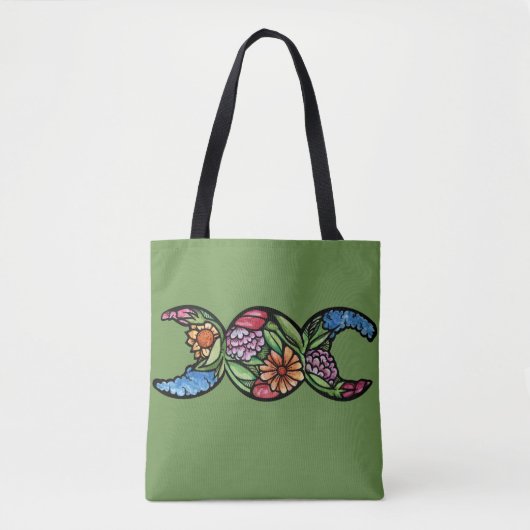 Dreifach-Mond-Symbol-Blüte Tasche (Vorderseite)