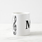 dreifach Musiknote Musiker Monogramm Kaffeetasse (Mittel)