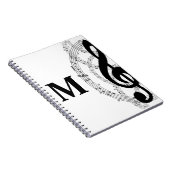 dreifach Musiknote Musiker Monogramm Notizblock (Rechte Seite)