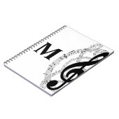 dreifach Musiknote Musiker Monogramm Notizblock (Linke Seite)