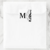 dreifach Musiknote Musiker Monogramm Quadratischer Aufkleber (Tasche)