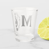 dreifach Musiknote Musiker Monogramm Schnapsglas (Rückseite)