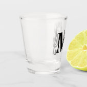 dreifach Musiknote Musiker Monogramm Schnapsglas (Links)