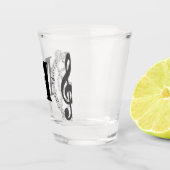 dreifach Musiknote Musiker Monogramm Schnapsglas (Rechts)