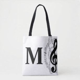 dreifach Musiknote Musiker Monogramm Tasche