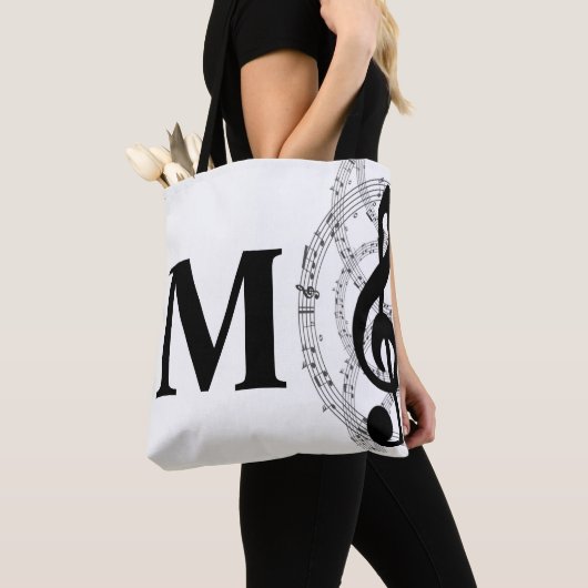 dreifach Musiknote Musiker Monogramm Tasche (Von Nahem)