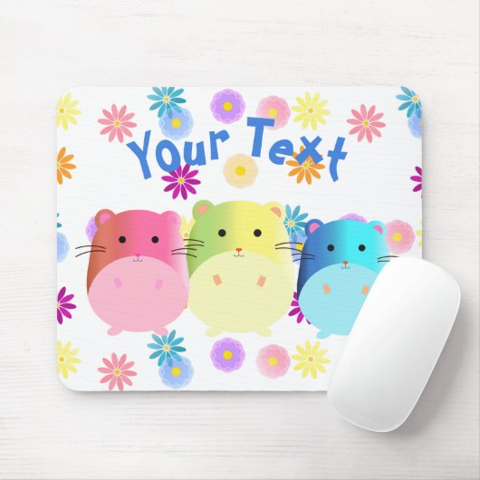 Dreifach Niedliche Kawaii Hamsters Custom Mousepad (Mit Mouse)