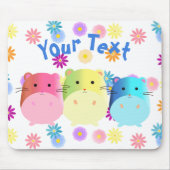 Dreifach Niedliche Kawaii Hamsters Custom Mousepad (Vorne)