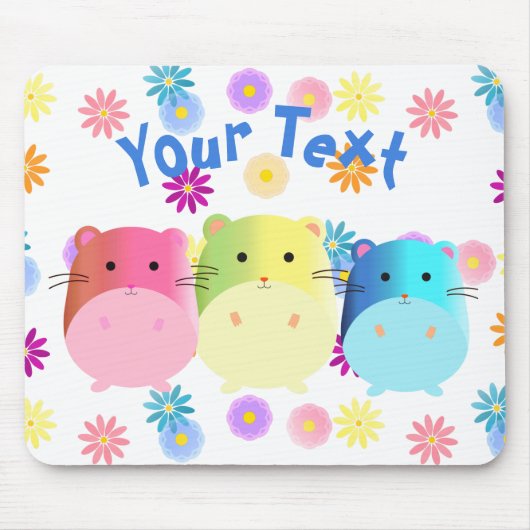 Dreifach Niedliche Kawaii Hamsters Custom Mousepad (Vorne)