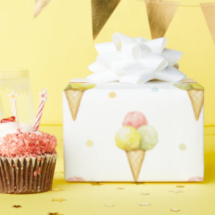 Dreifach Scoop Ice Creme Cone Wrapping Paper Geschenkpapier