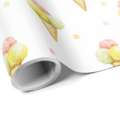 Dreifach Scoop Ice Creme Cone Wrapping Paper Geschenkpapier (Rolleneckpunkt)