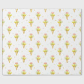 Dreifach Scoop Ice Creme Cone Wrapping Paper Geschenkpapier (Flach)